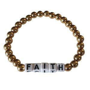 Shop FAITH Gold Hematite Beaded Bracelet